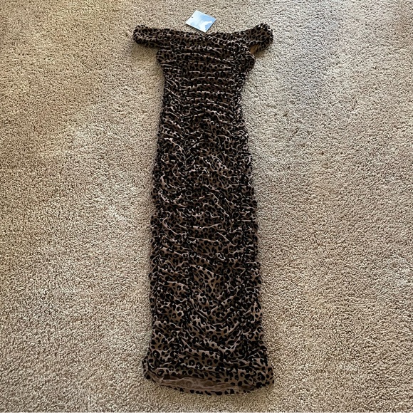 Majorelle Tabitha Ruched Bodycon Midi Dress Leopard Print Size Small - Picture 12 of 14